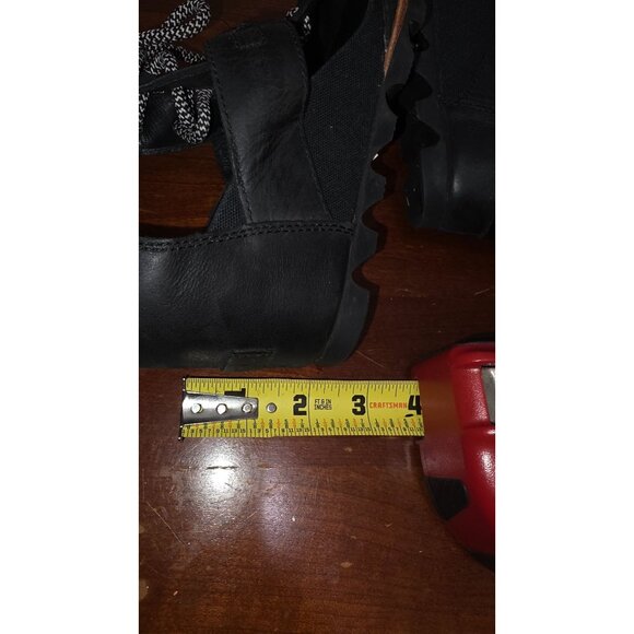 Sorel Joanie Women's Black Leather Lace-Up Wedge Sandals Size 8.5 - Picture 6 of 7